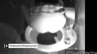 Hot blonde having fun while pooping