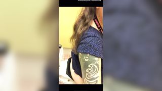 Tattooed babe teasing and shitting