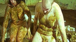 Hout couple fuck in animal shit completely covered