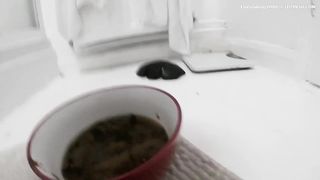 She filled a bowl with fresh shit