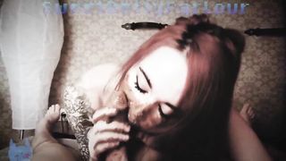 Hot redhead gives amazing blowjob and begs for more