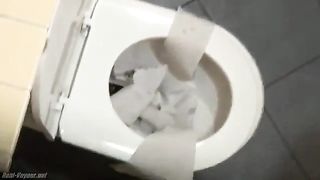 Brunette babe did a mess