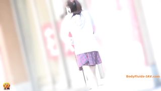 Hairy japanese did a mess in public toilet