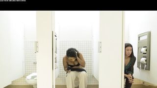 Two sexy girls poop together