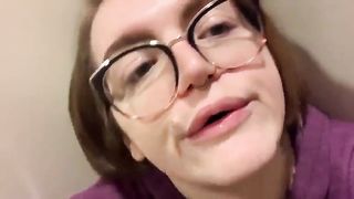 Pierced babe eats poop at work