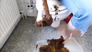 Shitting through blue jeans