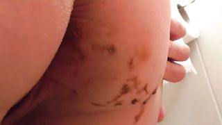 Husband jerking off with shit