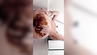 Milf smears brown shit on big ass