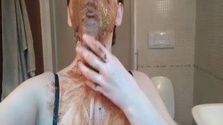 Lots of shit in her mouth