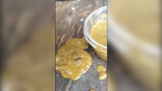 Ebony girl shits a lot in lunch box