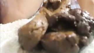 Huge turd from a tight ass slowly hard