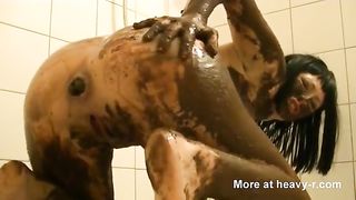 Shit covered fake boobs