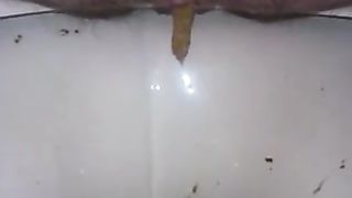 Hairy granny shitting closeup