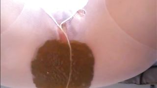 Milf shit and piss on pantyhose