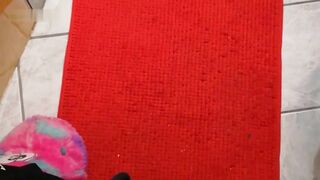 Tasty big ass lady pooping in the toilet