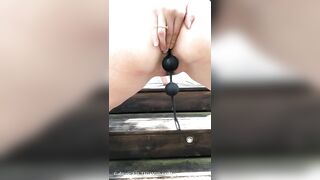Anal Beads outdoor teasing