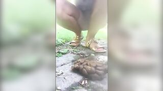 Big hard poop from sexy female asshole
