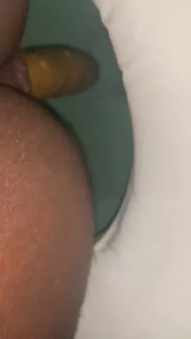Sweet bubble butt slut pooping in closeup