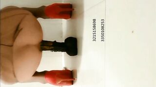 Chinese girl rides dildo while sitting
