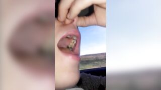 Amateur dude eating shit from spoon