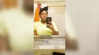 Amateur ebony milf eating poop in toilet