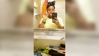 Amateur ebony milf eating poop in toilet