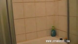 Sweet ebony schoolgirl pooping in toilet