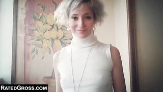 Elegant Lady eating fresh shit