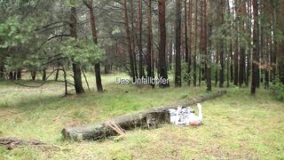 Poor traped dude taking pee and shit