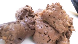 German housewife pooping in the glass