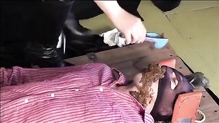 Girl Playing with slave while pooping in his mouth