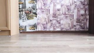 Lovely ass chick pooping on the floor in doggy style