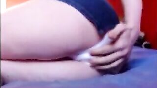 Sweet girl shitting upskirt on the couch