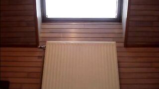 Sexy round ass milf shitting in standing position