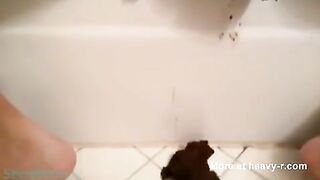 Huge white panty poop solo session