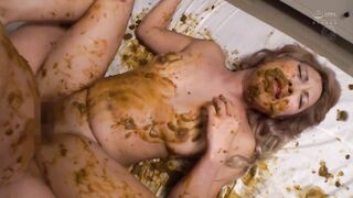 Blonde Japanese chick fucked and poop covered