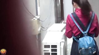 Cute Japanese schoolgirl pooping outdoor