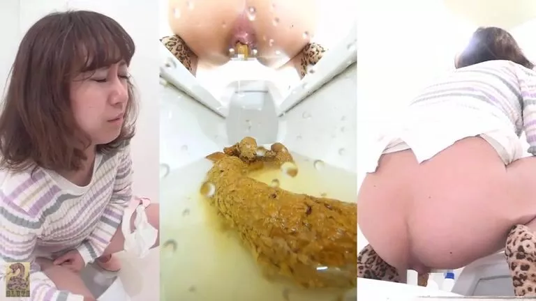 Cute brunette Japanese chick pooping
