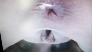 Woman shit and piss in hot closeup