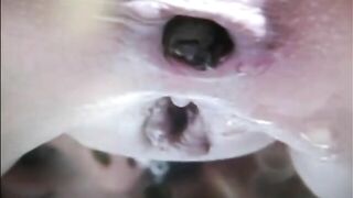 Woman shit and piss in hot closeup