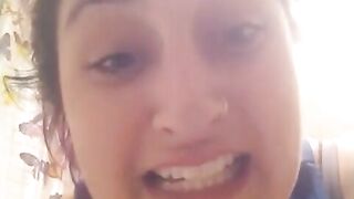 Lovely amateur lady pooping in the toilet