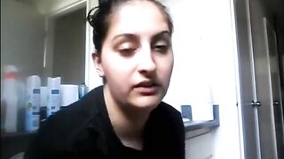 Lovely amateur lady pooping in the toilet