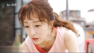 Beautiful Korean babe panty pooping during yoga