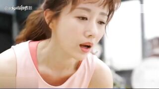 Beautiful Korean babe panty pooping during yoga