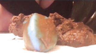 Amateur Asian babe dildo fuck and licking poop