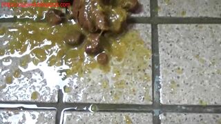 Beautiful hot Japanese chick pooping in front of her house