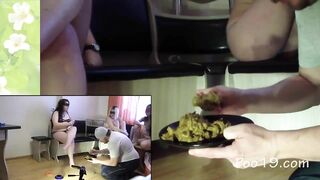 Three sexy mistresses poops for chub slave