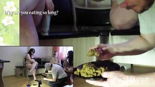 Three sexy mistresses poops for chub slave