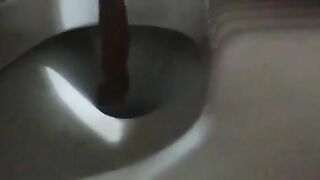 Closeup of long poop train