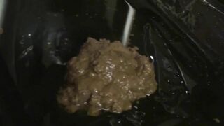 Watch sexy lady smearing poop all over